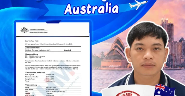 Trần Văn Toản đậu Visa 482 ngành đá tại Australia – Cơ hội làm việc tại Perth với mức lương 76,515 AUD/năm