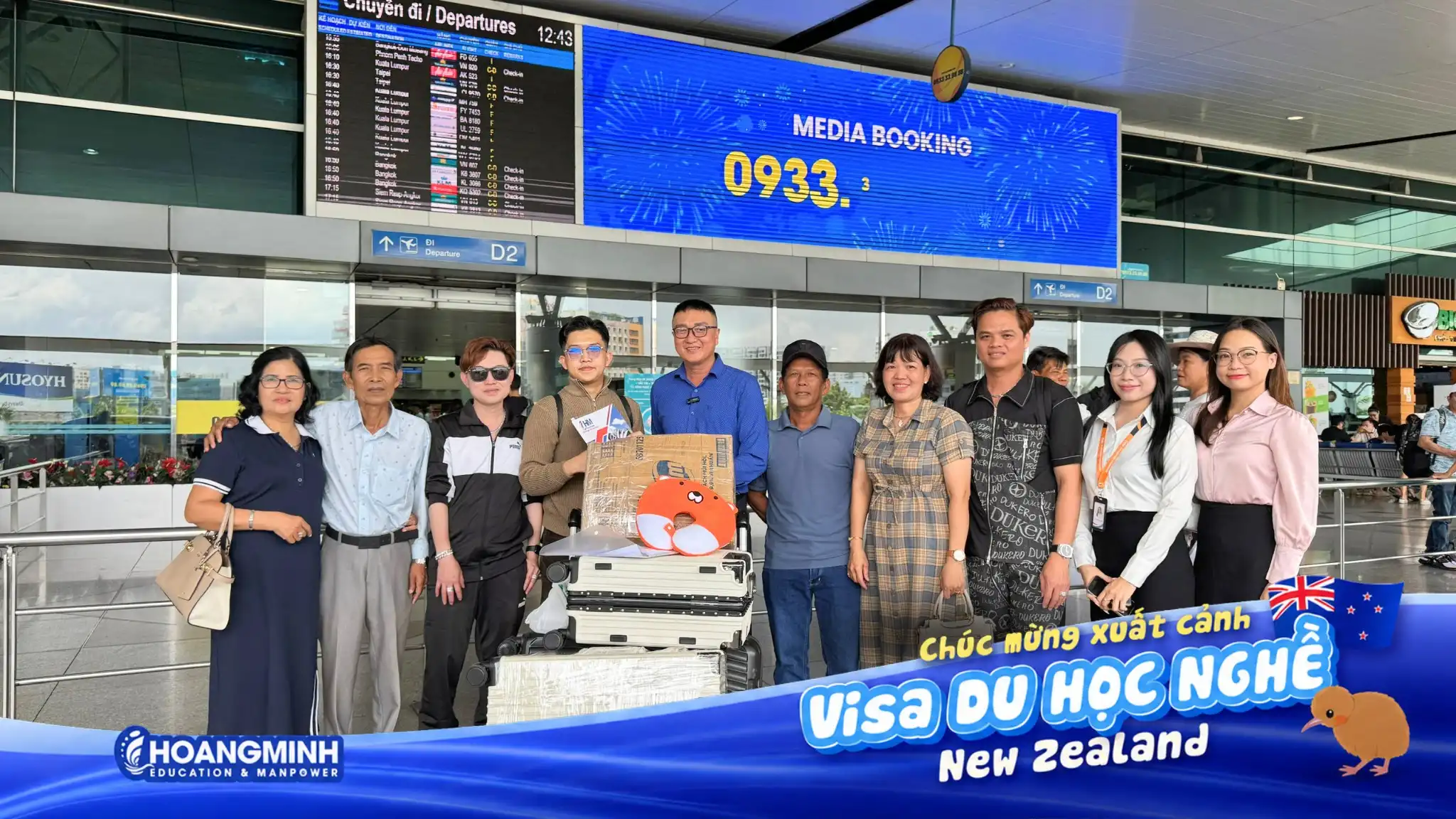 Nguyễn Duy Khang chính thức xuất cảnh du học New Zealand