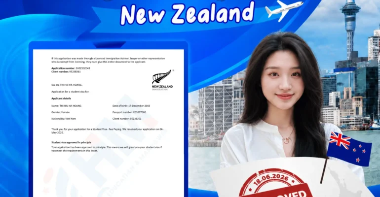 Chúc Mừng Hoàng Thị Hải Hà Được Duyệt Visa Du Học New Zealand Ngành Mầm Non