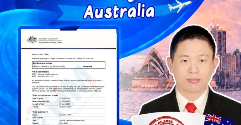 Chúc Mừng Anh Trần Kim Phú Đậu Visa 482 Úc Ngành Hàn Tại Victoria