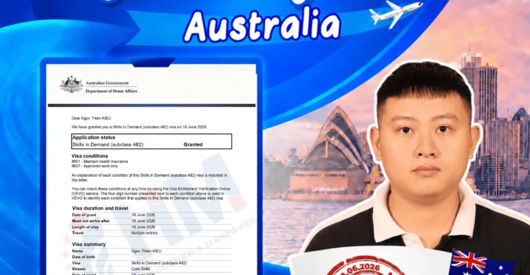 Chúc Mừng Anh Kiều Ngọc Thiện Đậu Visa 482 Úc Ngành Đá Tại Australia