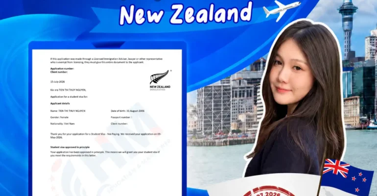 Chúc Mừng Nguyễn Thị Thủy Tiên Chính Thức Đạt Visa Du Học Nghề New Zealand Ngành Mầm Non