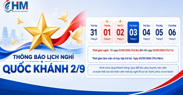 Thông báo nghỉ lễ 2/9/2026