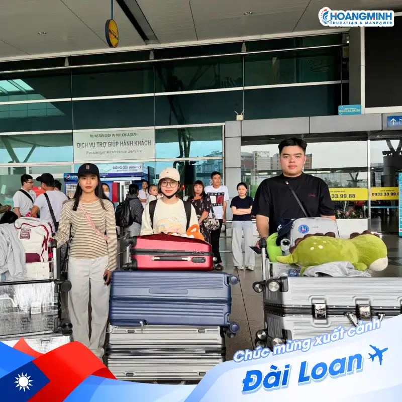 3 Học Viên Hoàng Minh Chính Thức Lên Đường Sang Đài Loan Học Tập Tại Trường TP Đài Bắc